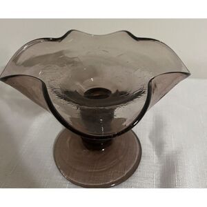 Vintage Amethyst Purple Pedestal Bowl